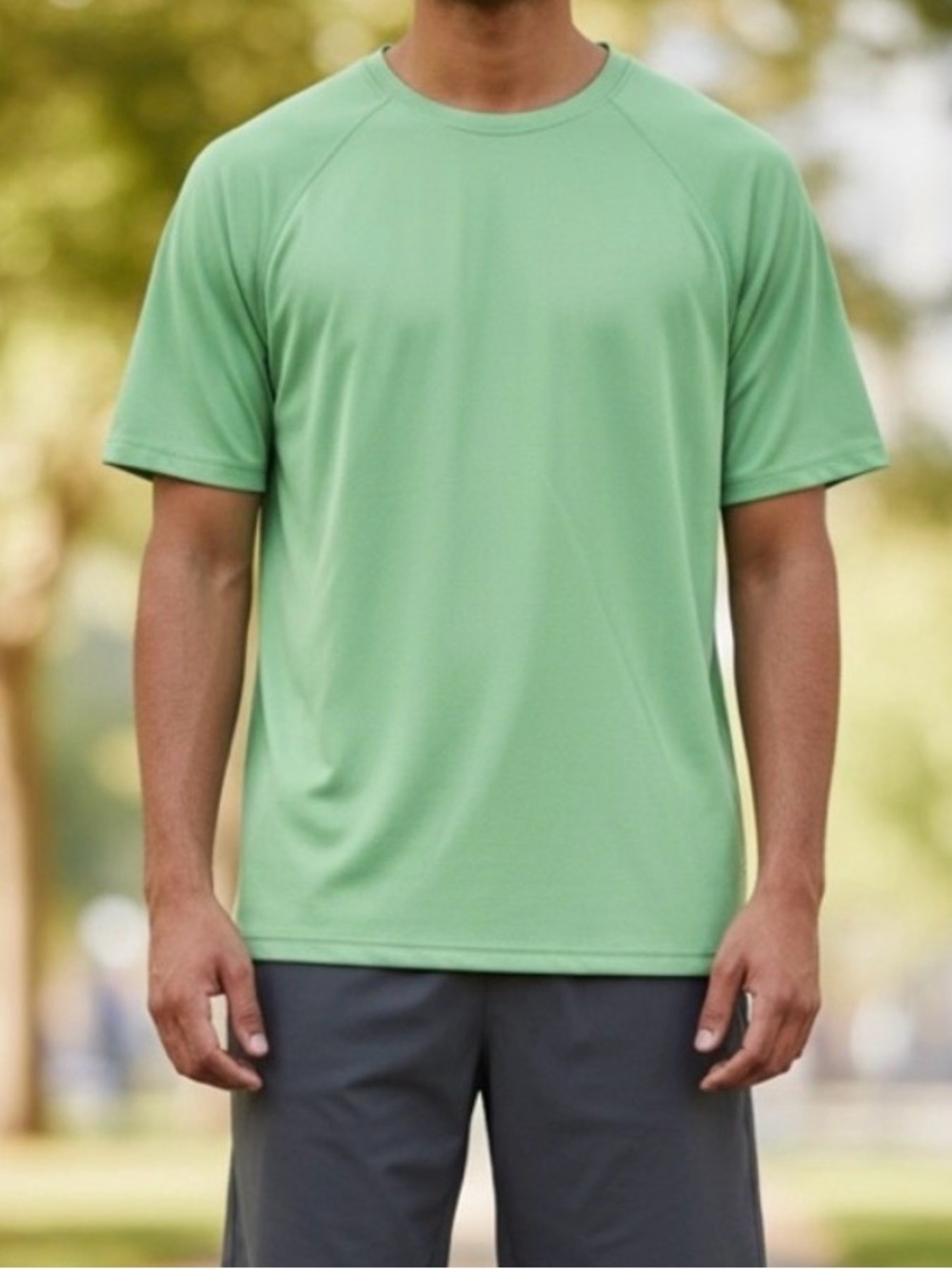 Fabletics Men's Performance Raglan Tee Size Small Mantis Green - Picture 5 of 5